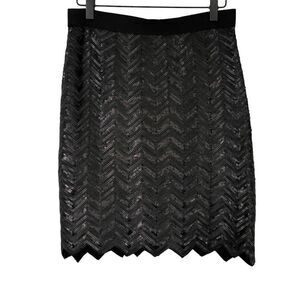 Charlotte Tarantola NWT Black Sequin Skirt Above Knee Anthropologie Party Size S